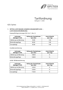 Tarifordnung KZU-Spitex BNB 2026
